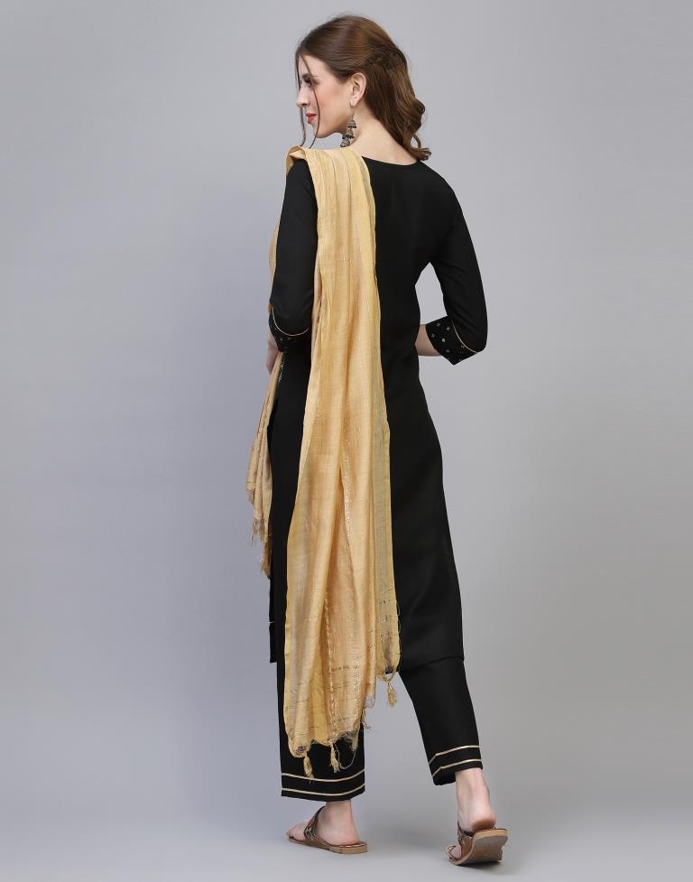 Black Kurti With Pant And Dupatta