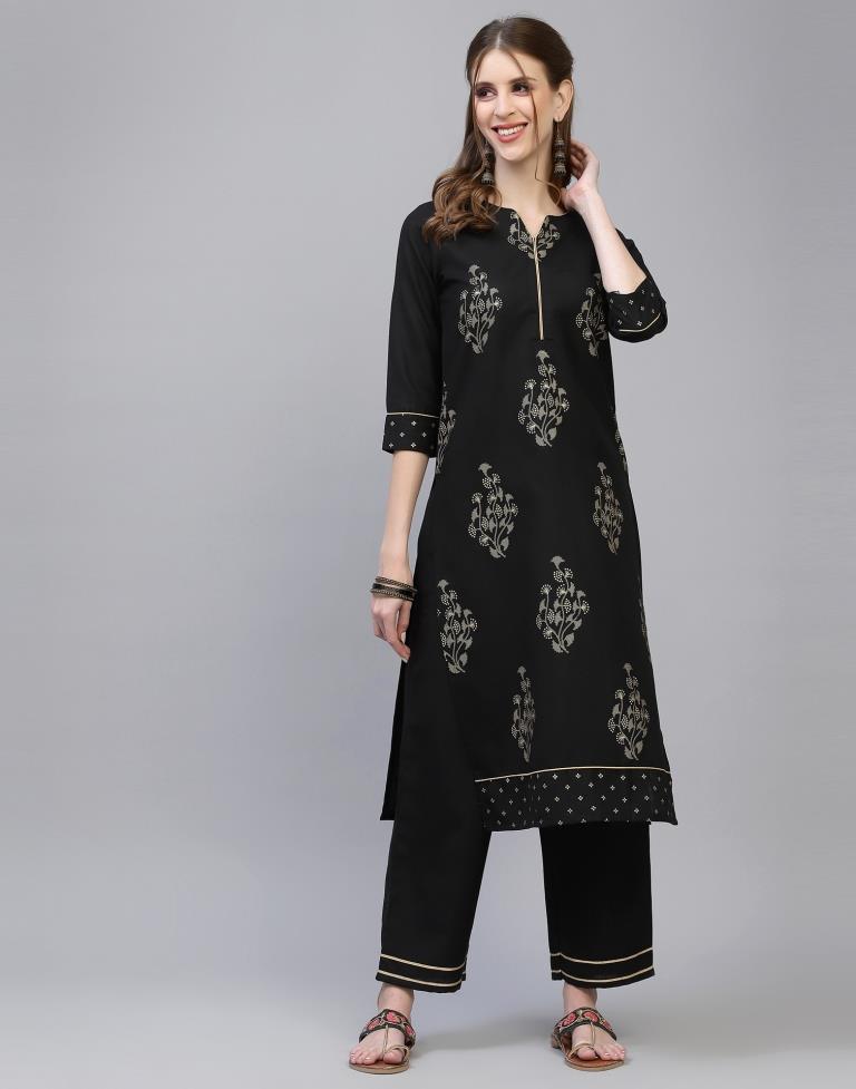 Black Kurti With Pant And Dupatta