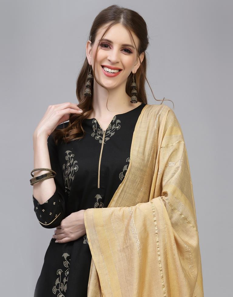 Black Kurti With Pant And Dupatta