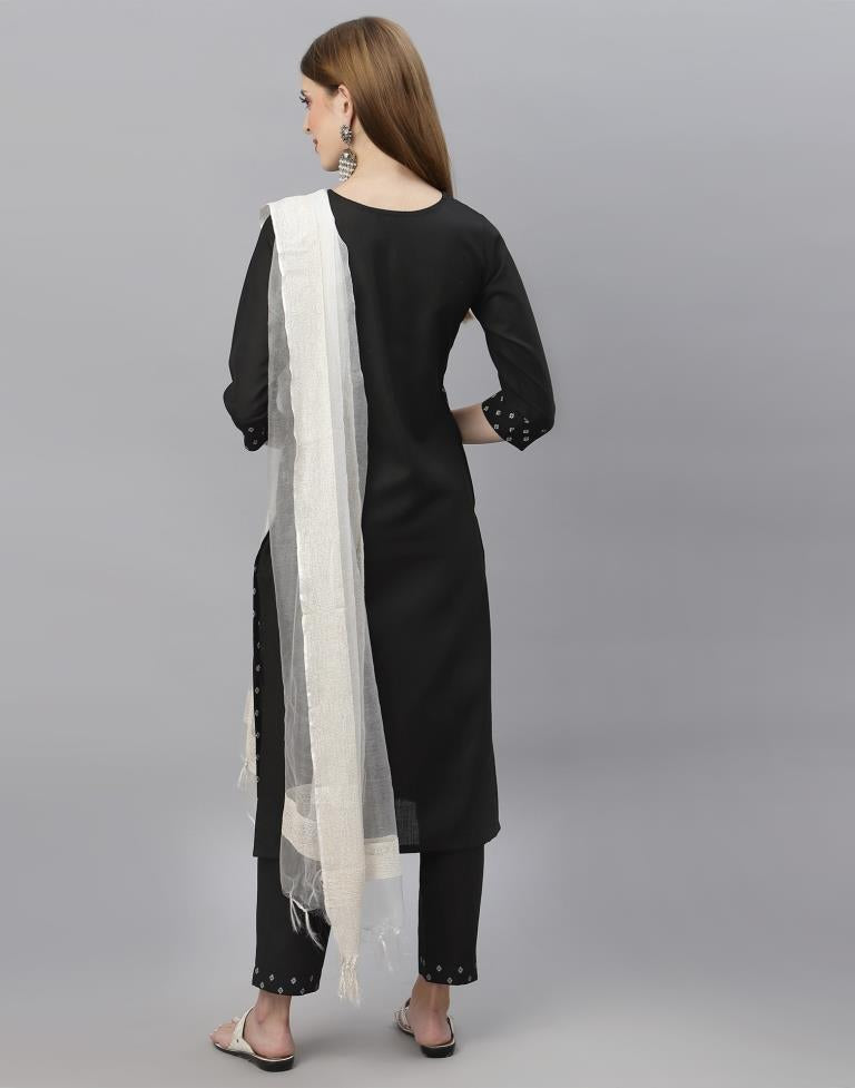 Black Kurti With Pant And Dupatta