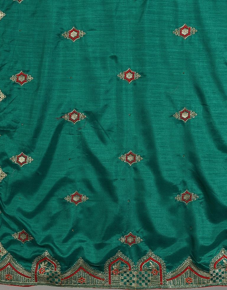 Green Embroidery Saree