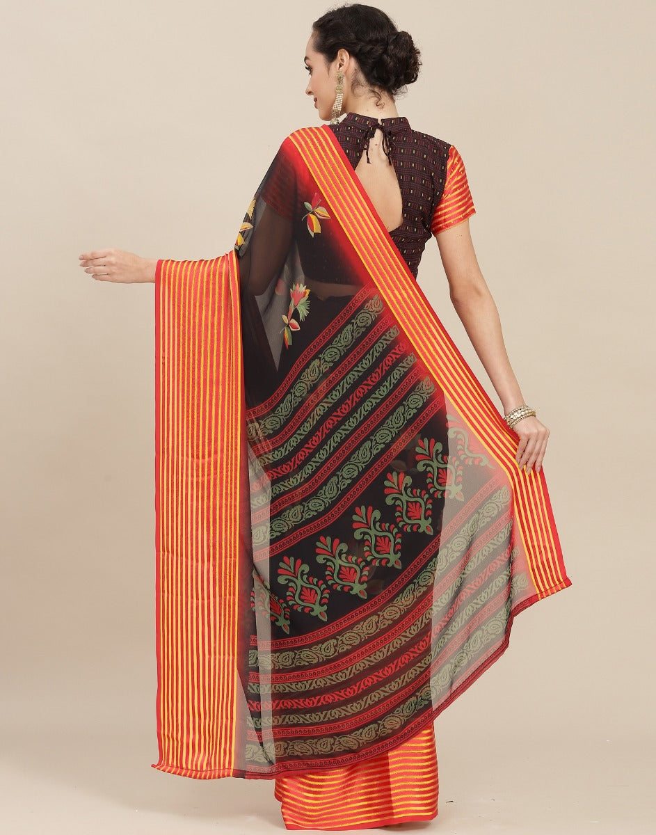 Black Georgette Saree