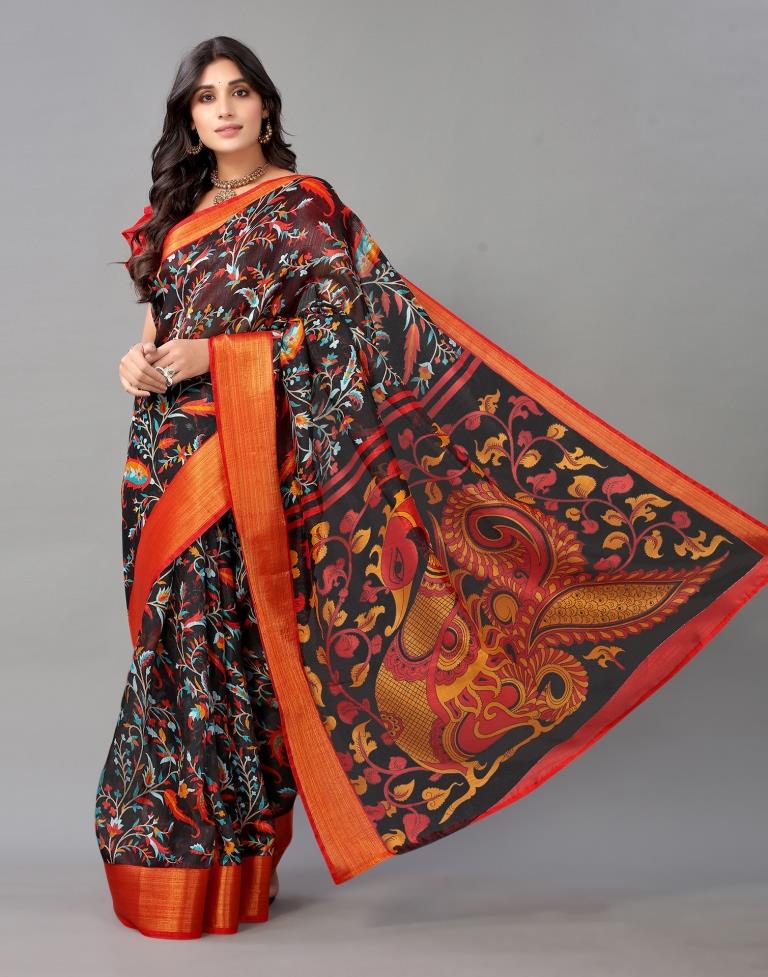 Black Cotton Saree