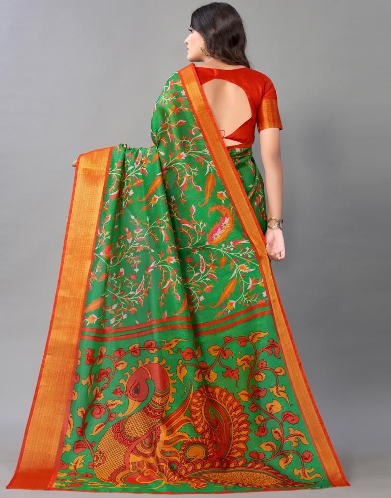 Green Cotton Saree