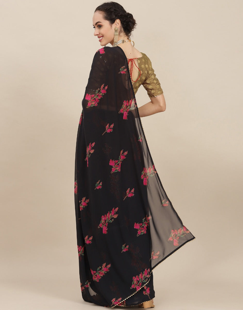 Black Georgette Saree