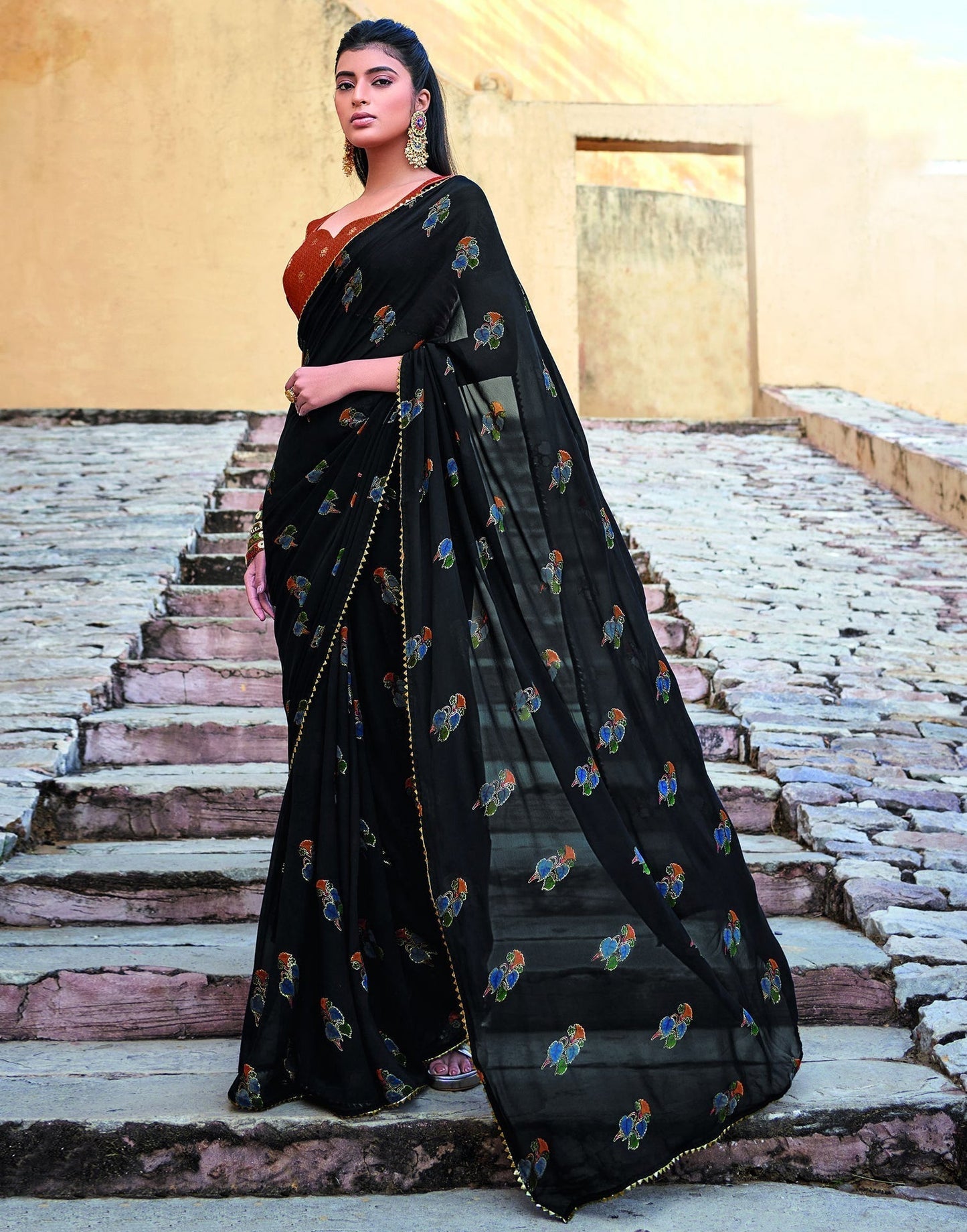 Black Georgette Saree