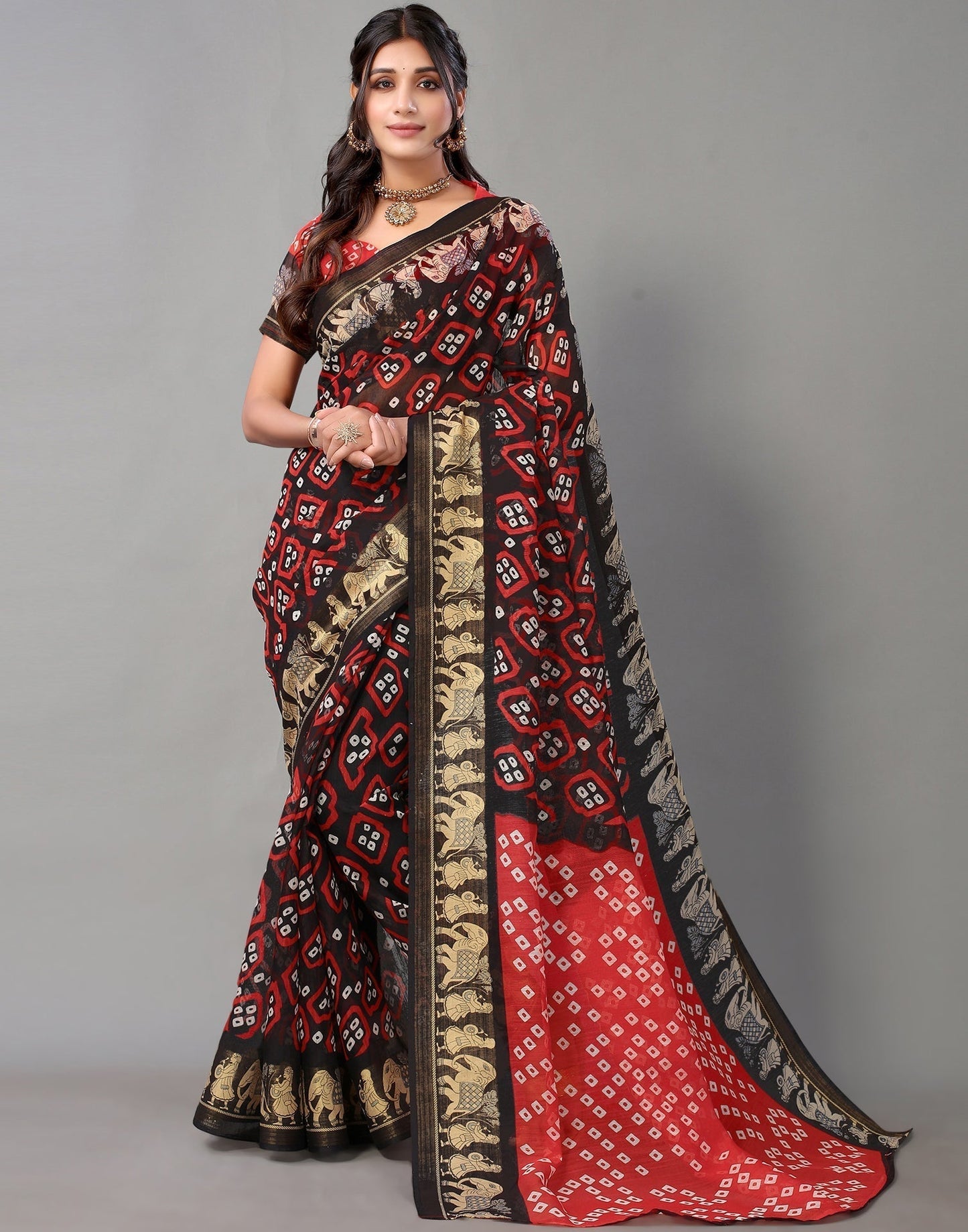 Black Cotton Saree