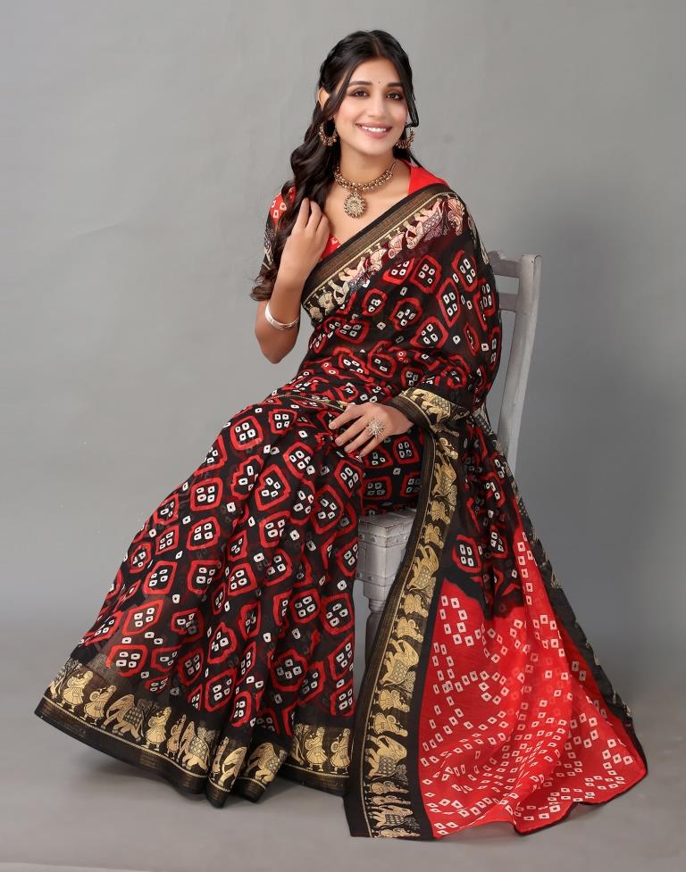 Black Cotton Saree