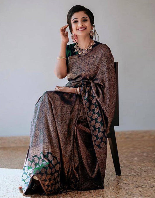 Green Banarasi Silk Saree