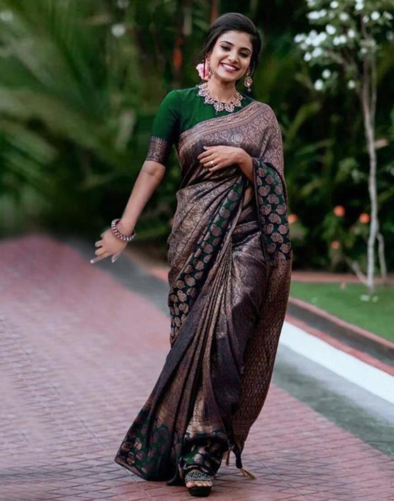 Green Banarasi Silk Saree