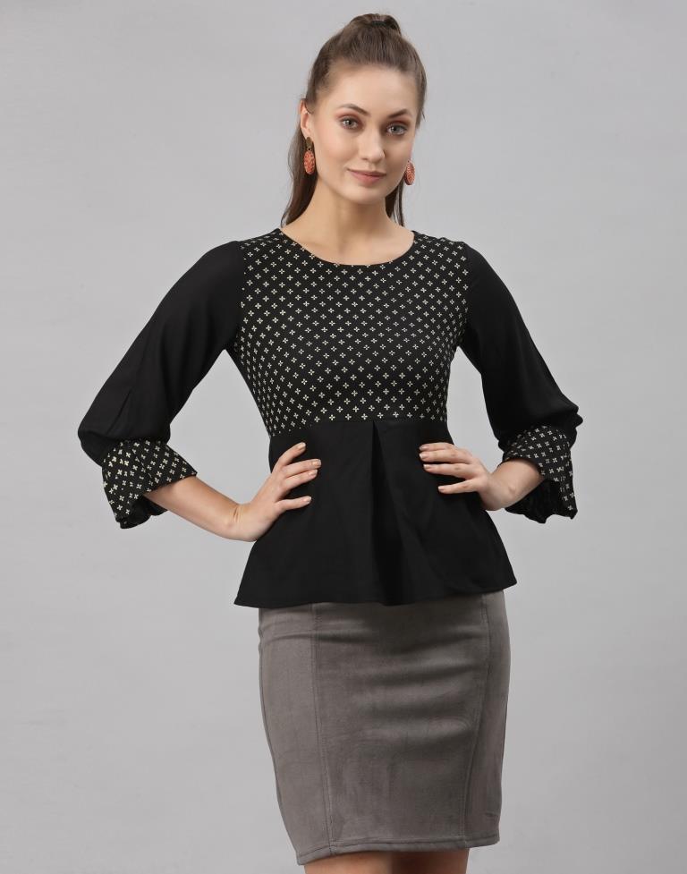 Black Peplum Top