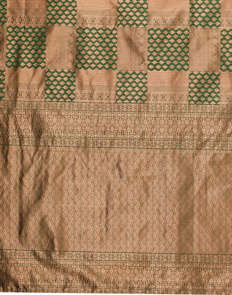 Green And Golden Kanjivaram Silk Saree