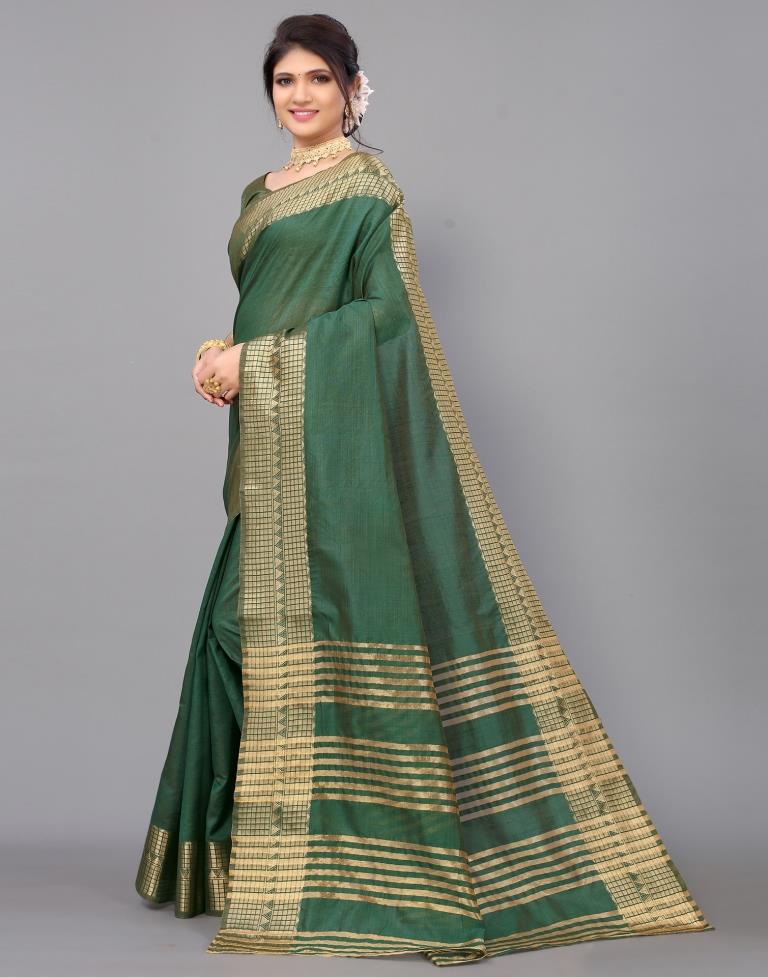 Green Cotton Saree