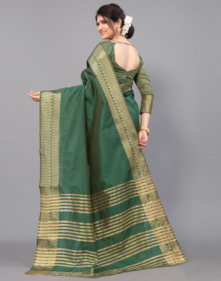 Green Cotton Saree