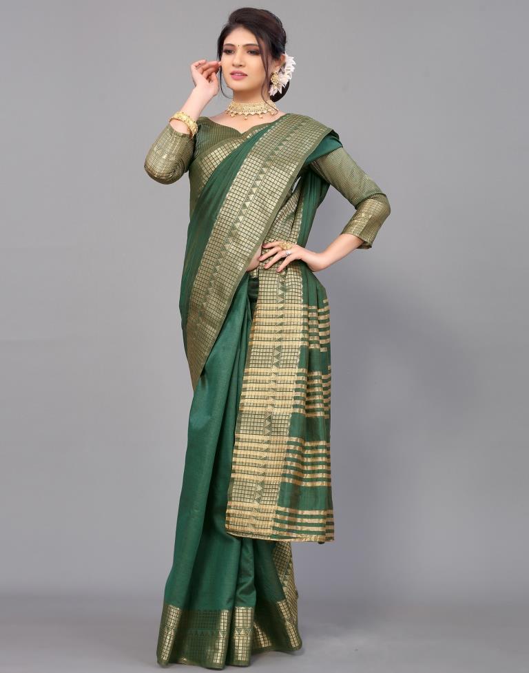 Green Cotton Saree