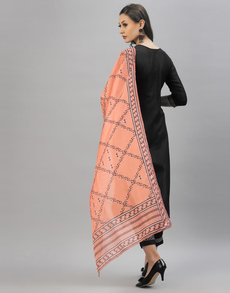 Black Kurti With Pant And Dupatta