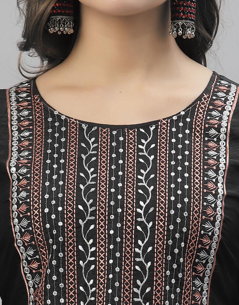 Black Kurti With Pant And Dupatta