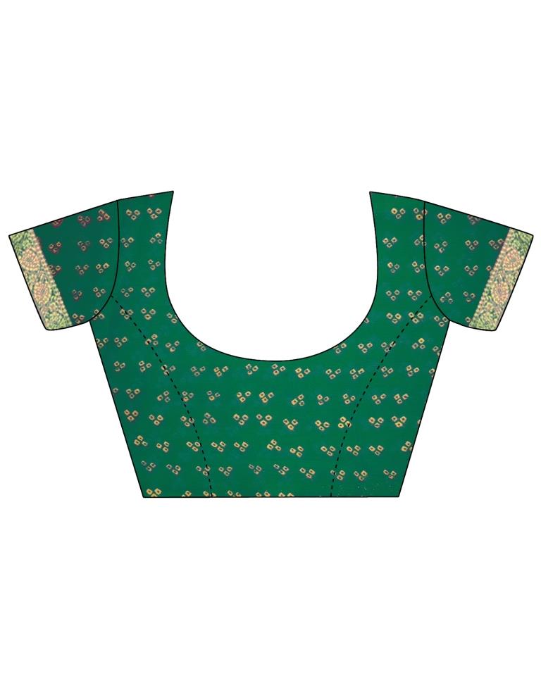 Green Bandhani Saree