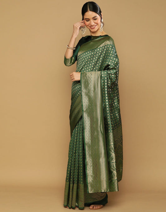 Green Banarasi Saree