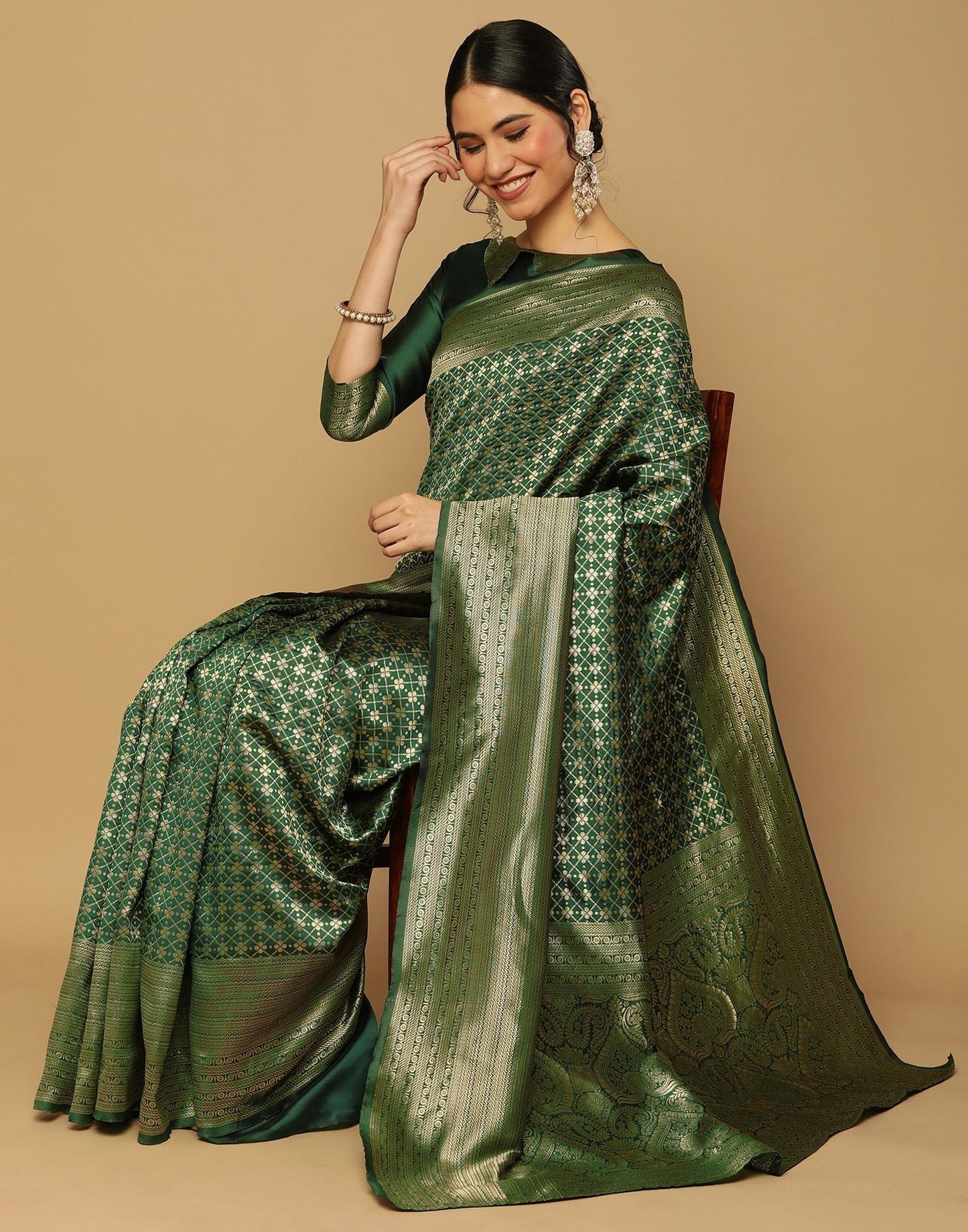 Green Banarasi Saree