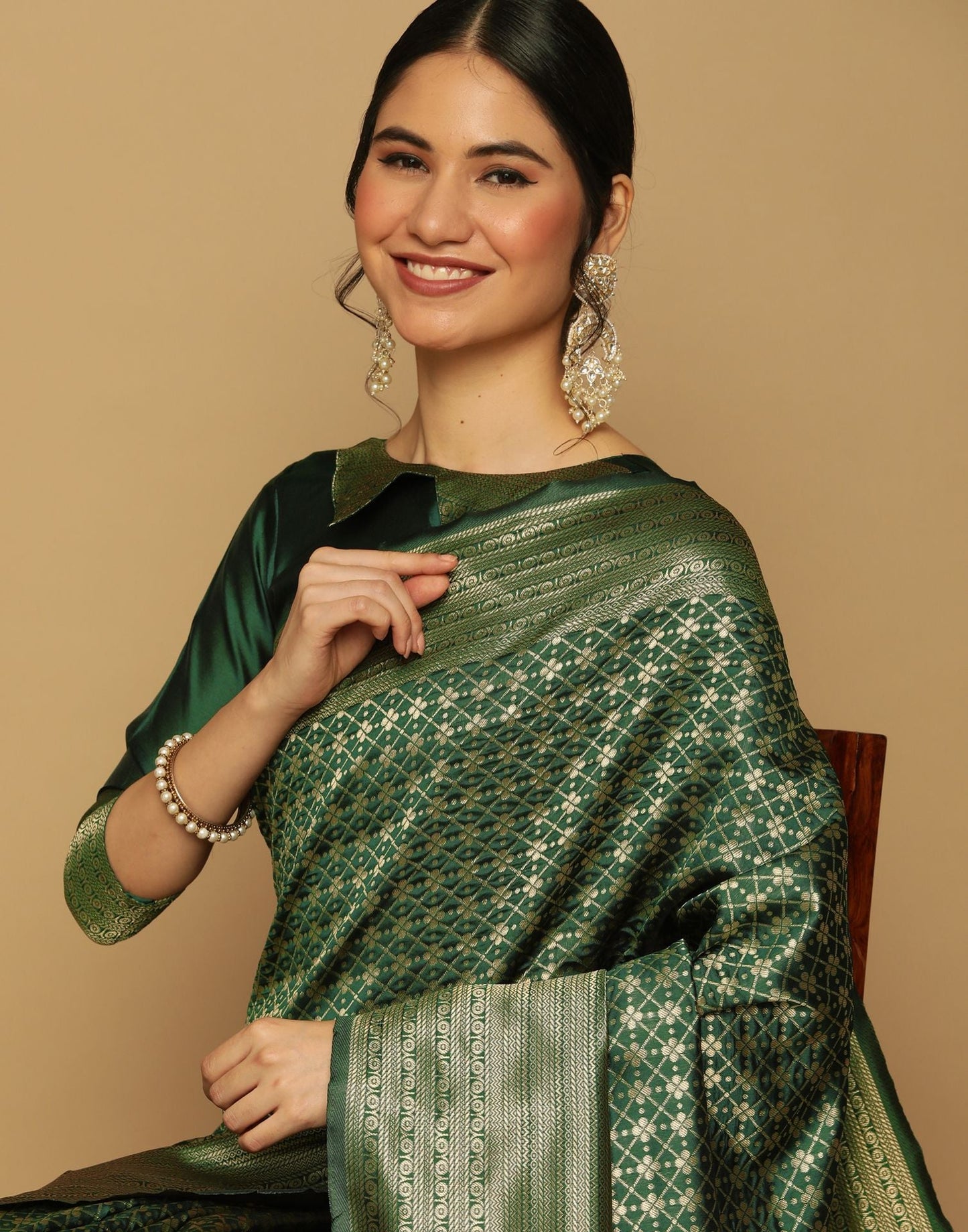 Green Banarasi Saree