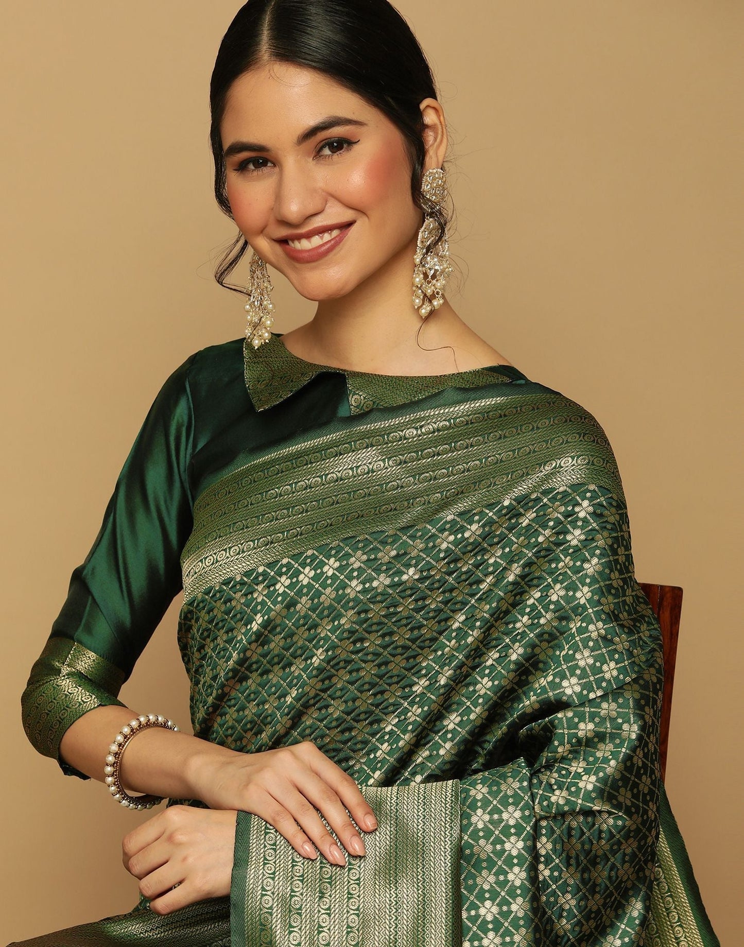 Green Banarasi Saree