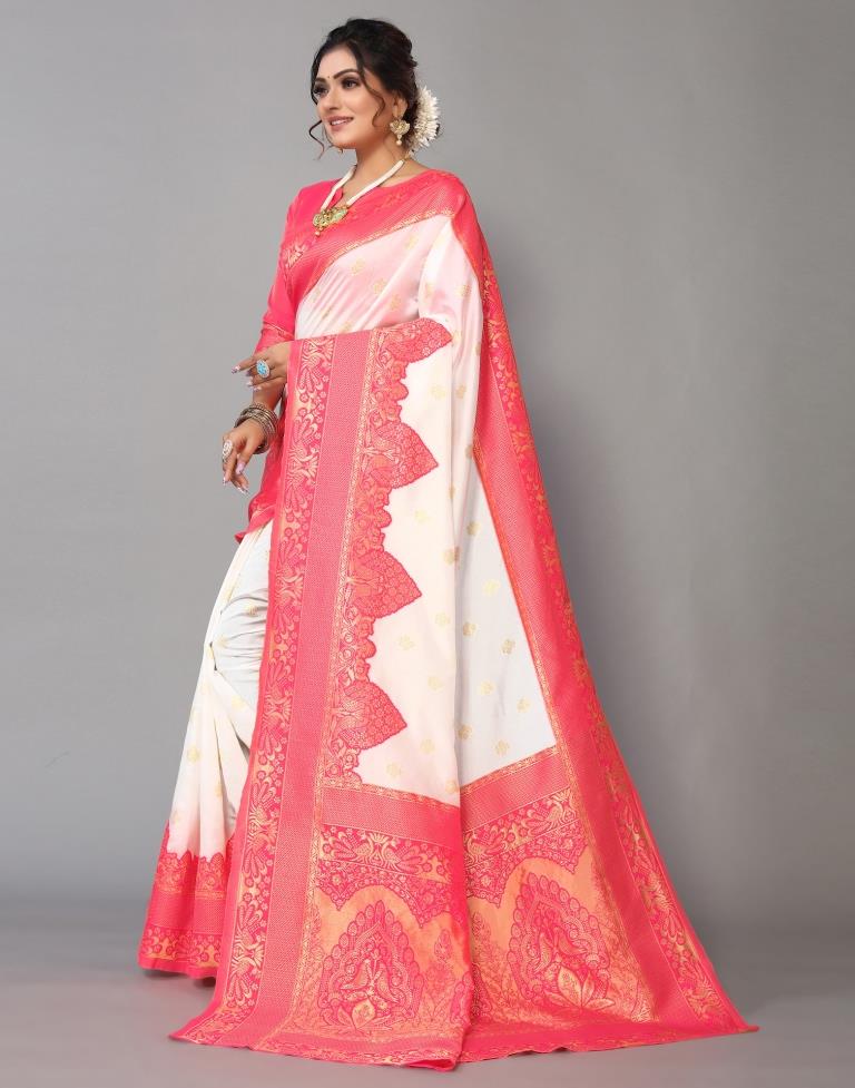 Off White Weaving Silk Saree