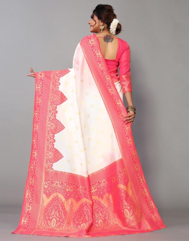 Off White Weaving Silk Saree