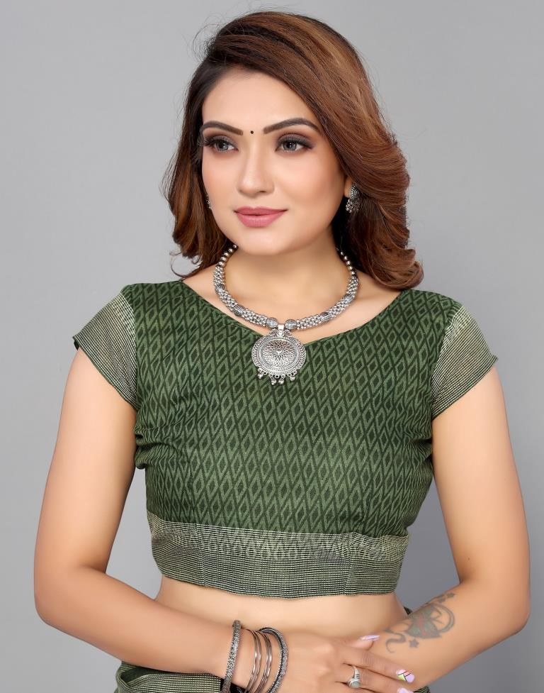 Green Cotton Saree