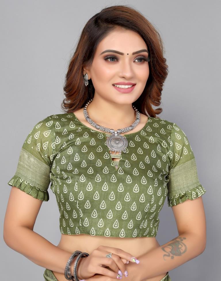 Green Cotton Saree