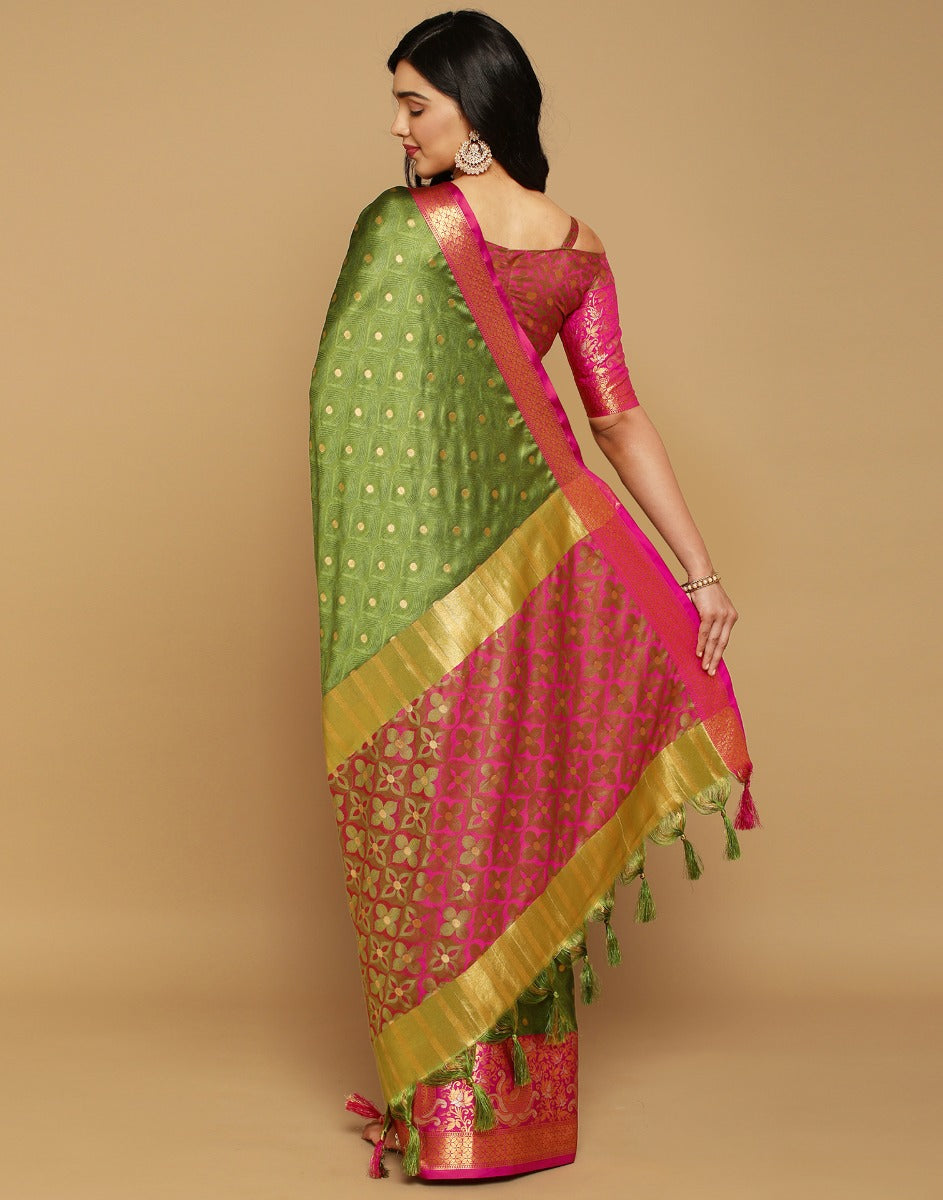 Green Banarasi Silk Saree