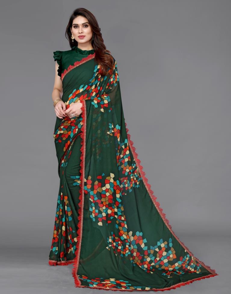 Green Georgette Saree