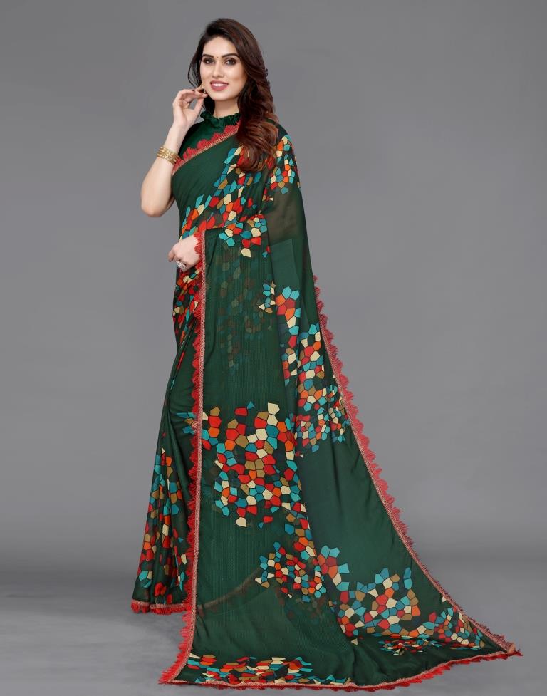 Green Georgette Saree