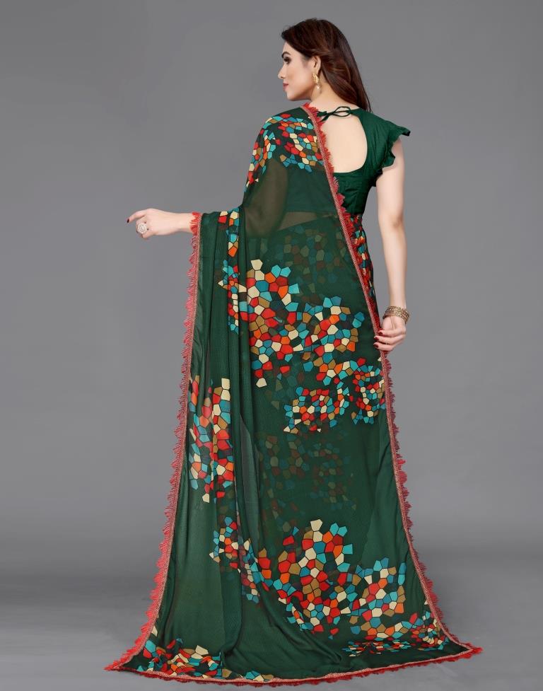 Green Georgette Saree