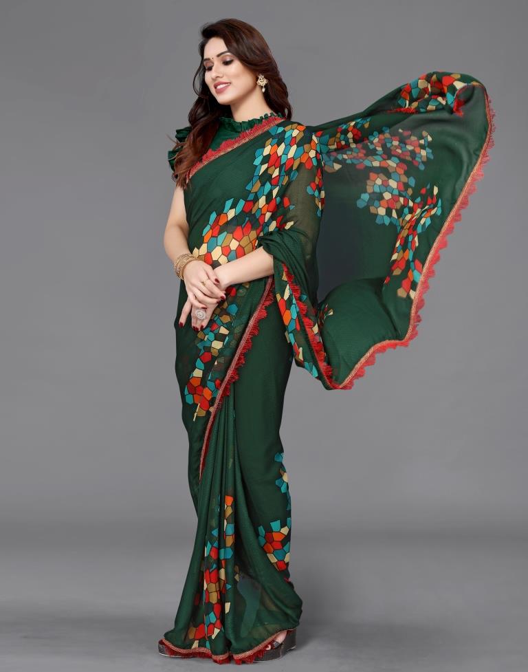 Green Georgette Saree