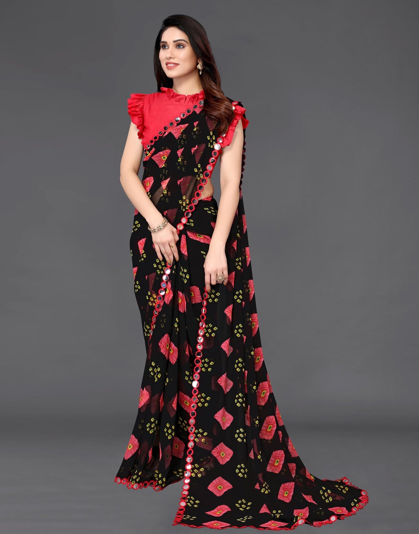 Black Georgette Saree