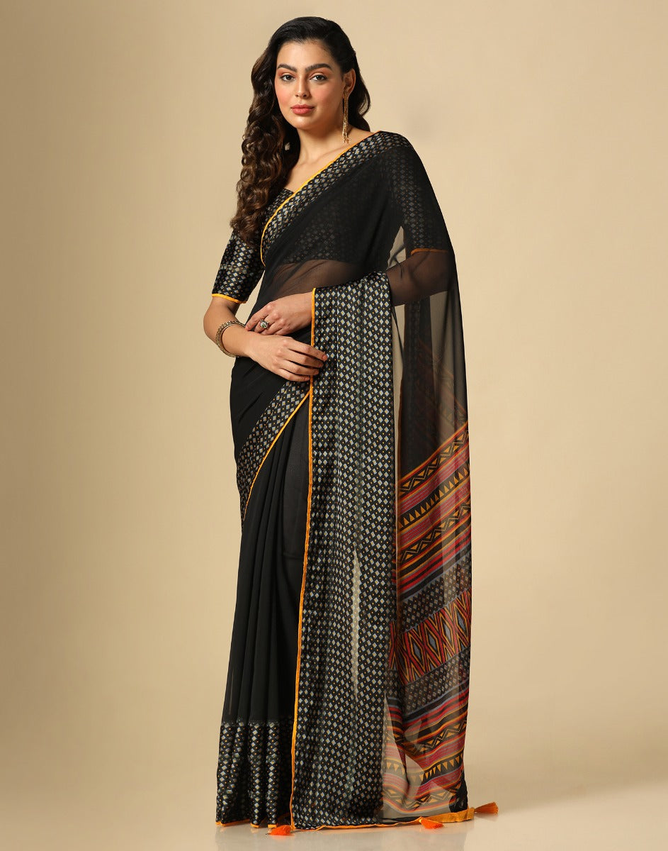 Black Georgette Saree