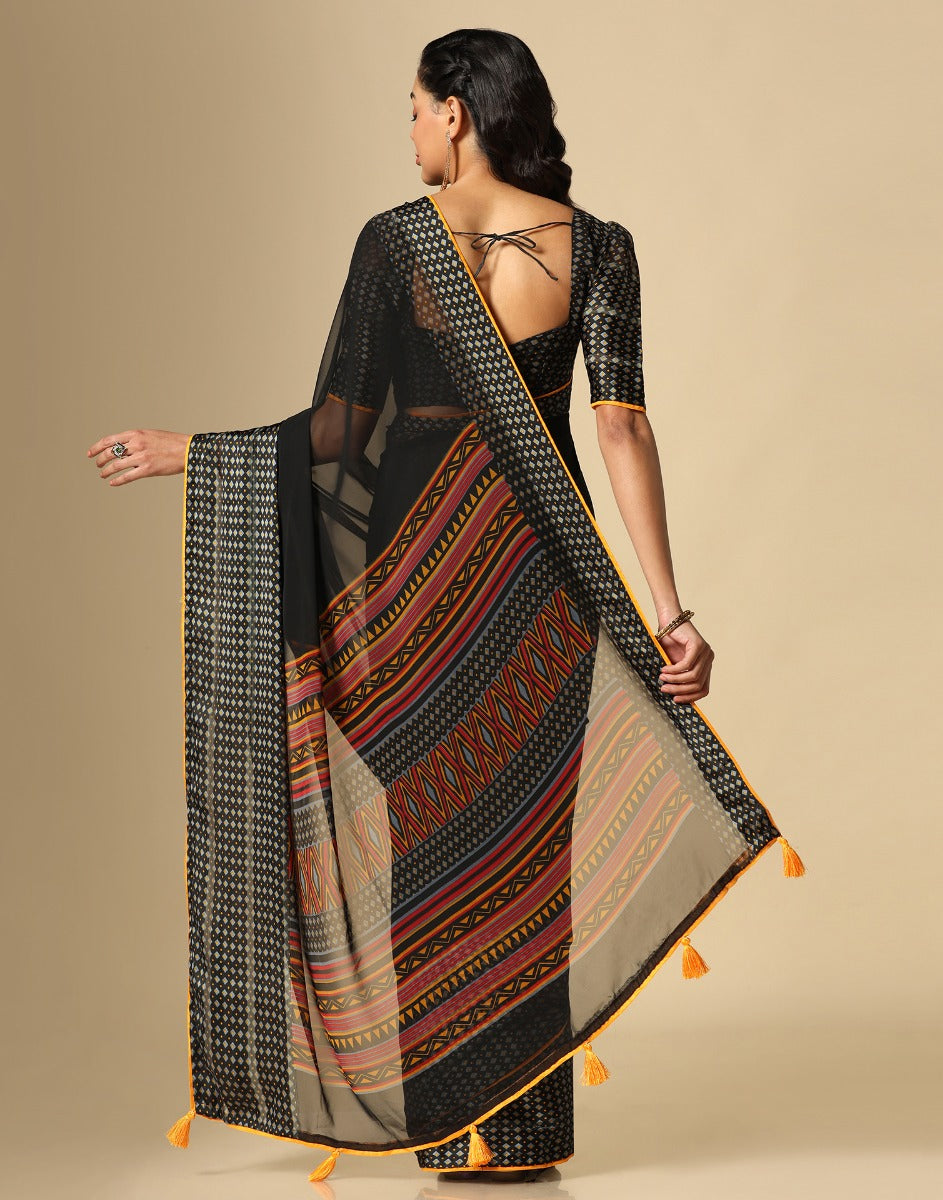 Black Georgette Saree