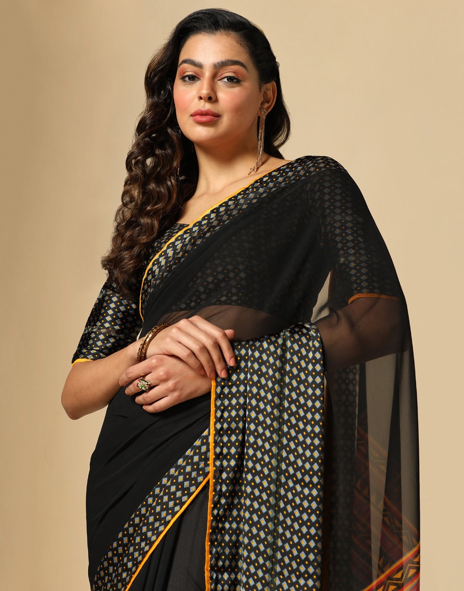 Black Georgette Saree