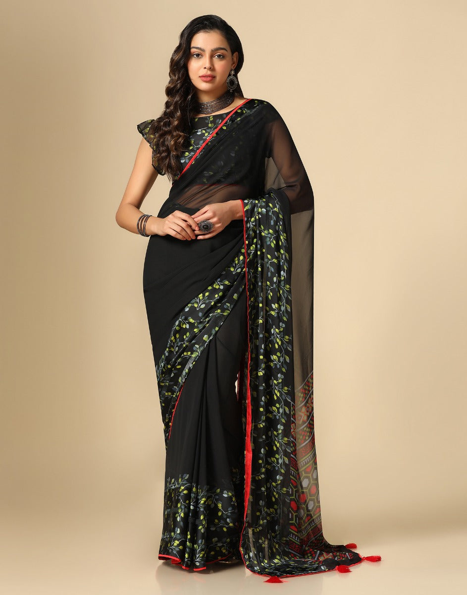 Black Georgette Saree