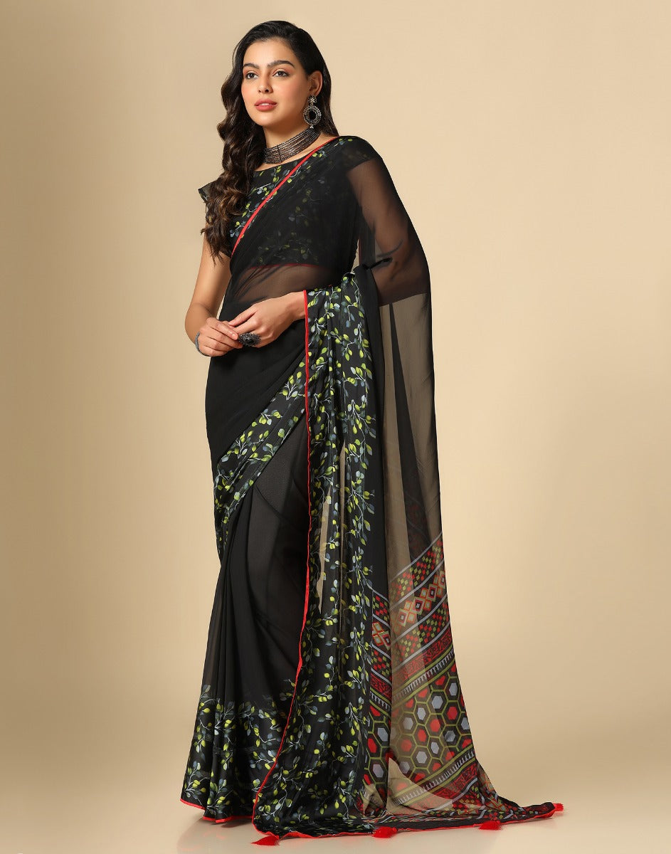 Black Georgette Saree