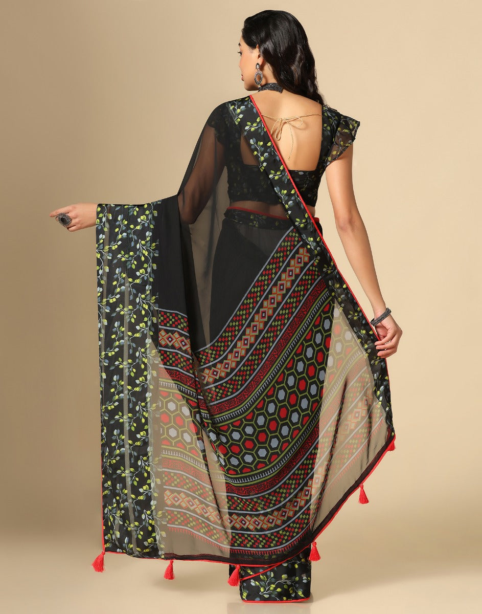 Black Georgette Saree