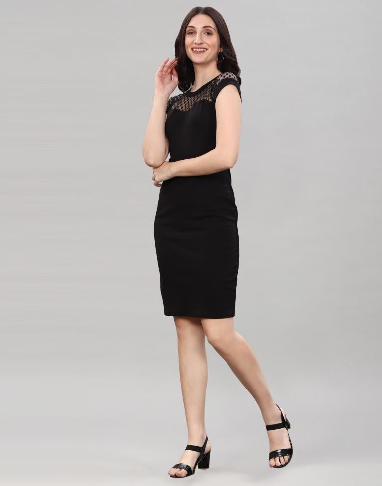 Black Knitted Bodycon Dress