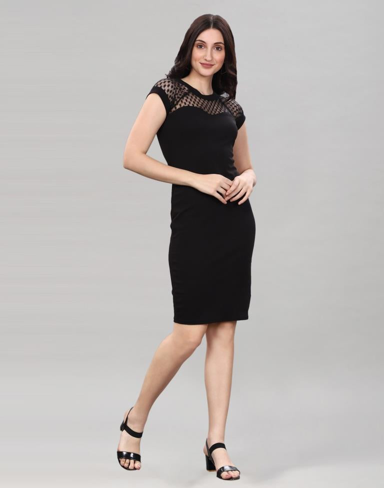 Black Knitted Bodycon Dress