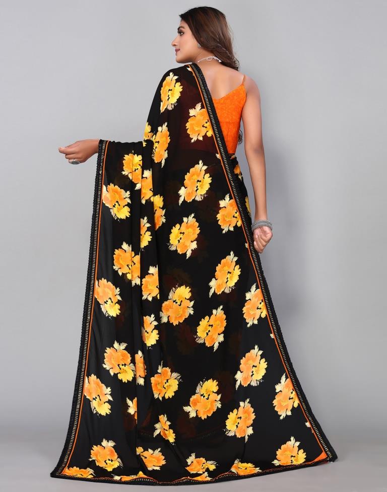 Black Georgette Saree