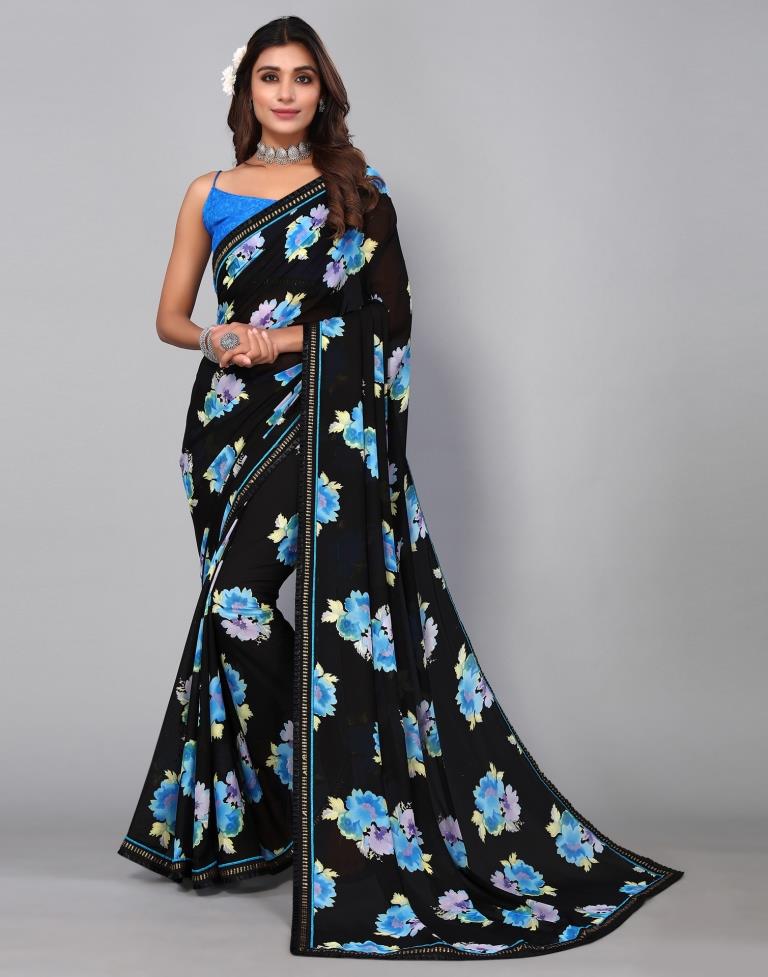 Black Georgette Saree