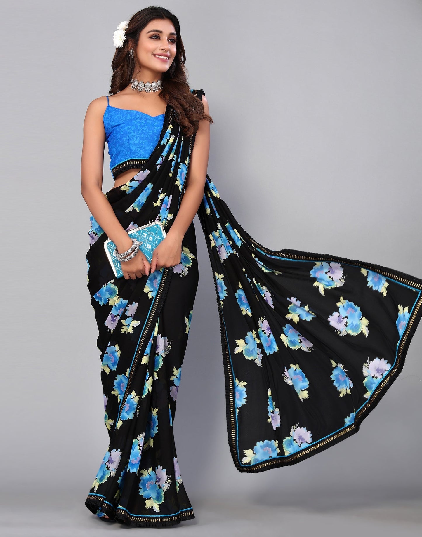 Black Georgette Saree