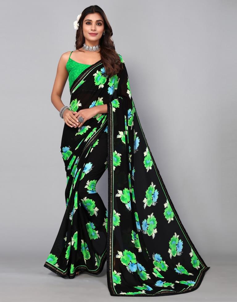 Black Georgette Saree