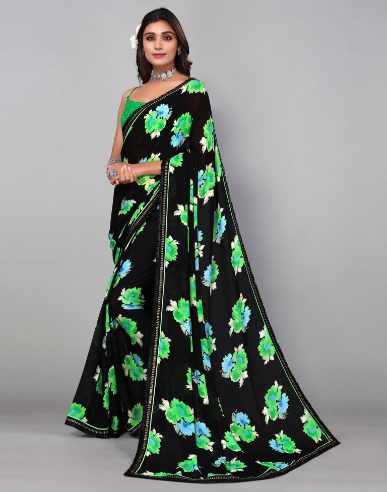 Black Georgette Saree