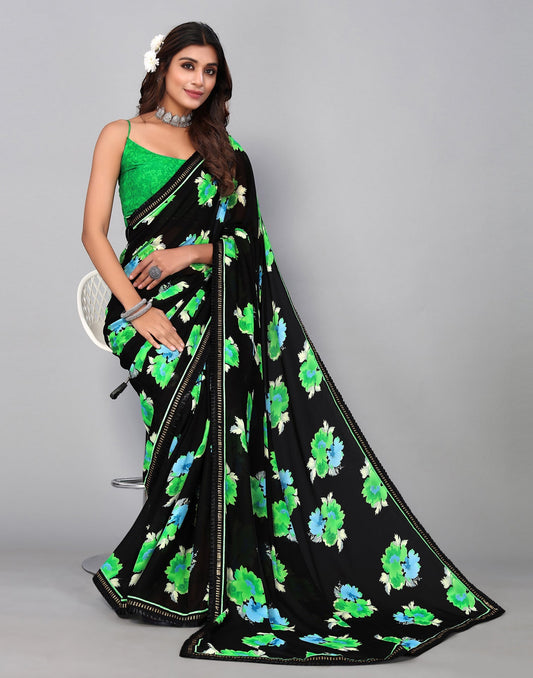 Black Georgette Saree